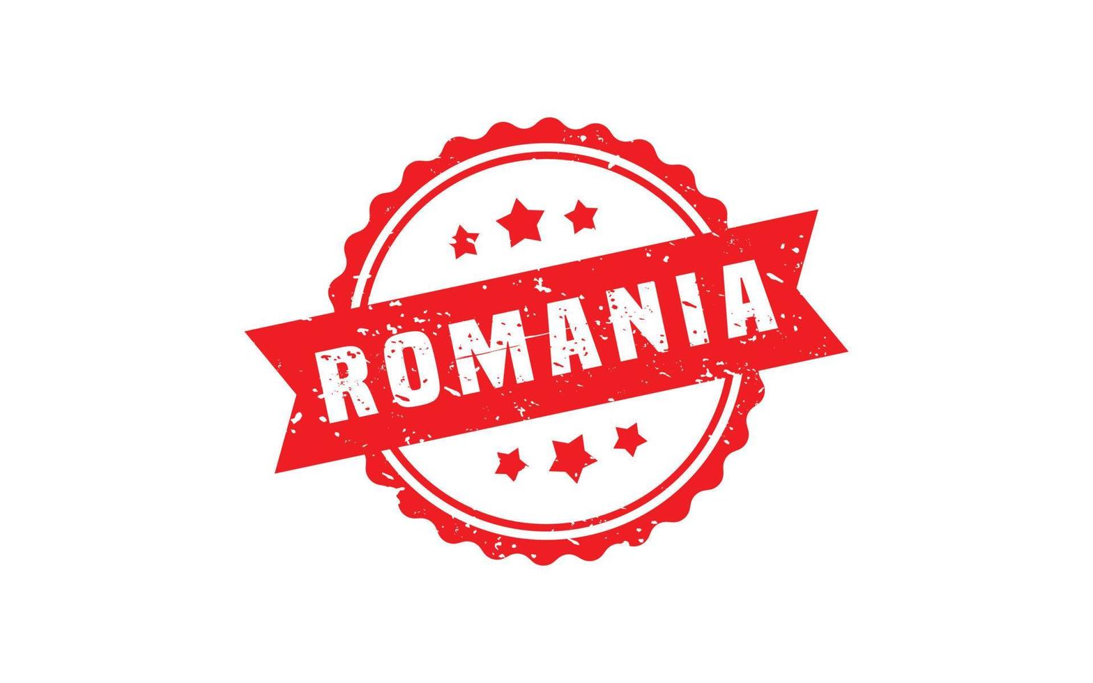 Romania francobollo gomma da cancellare con grunge stile su bianca sfondo vettore