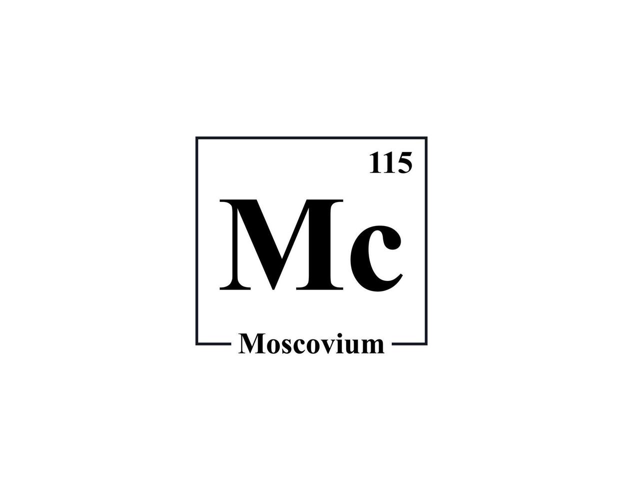 moscovium icona vettore. 115 mc moscovium vettore