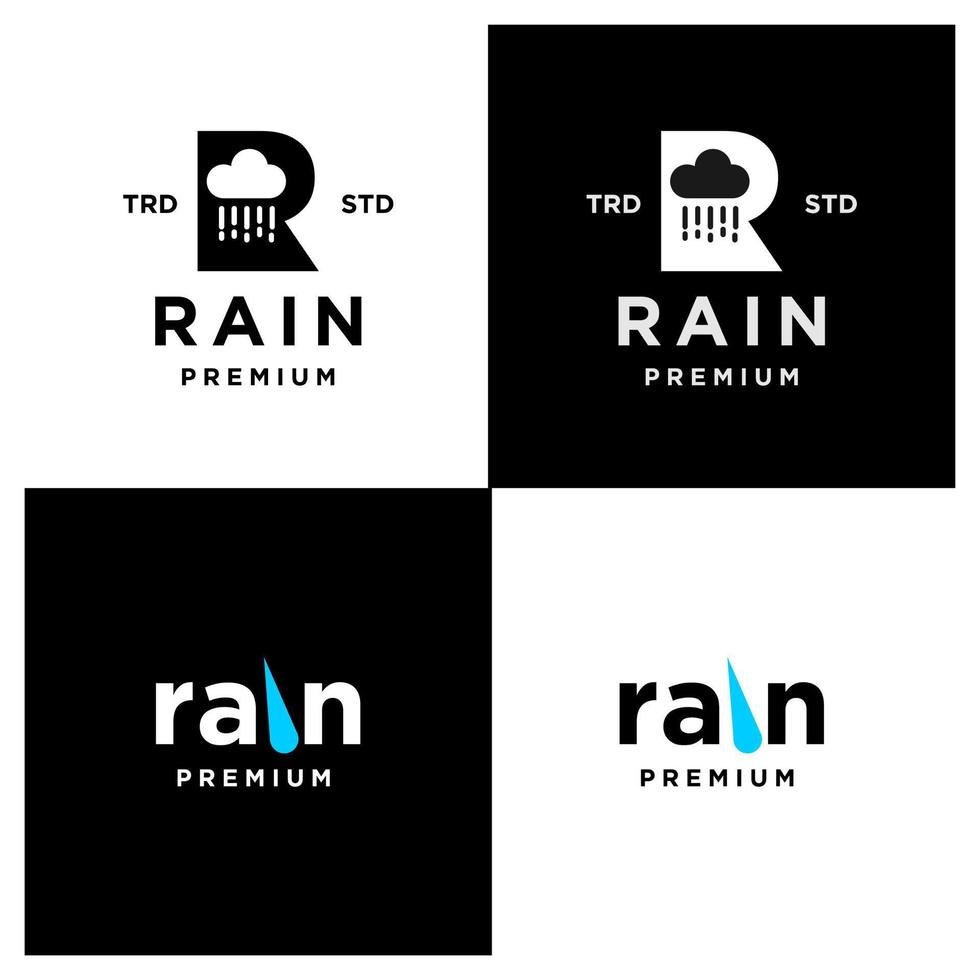 pioggia lettera r logo icona design moderno logo impostato collezione vettore