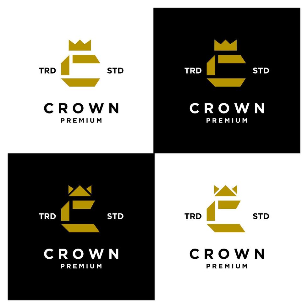 corona lettera c logo icona design impostato collezione vettore
