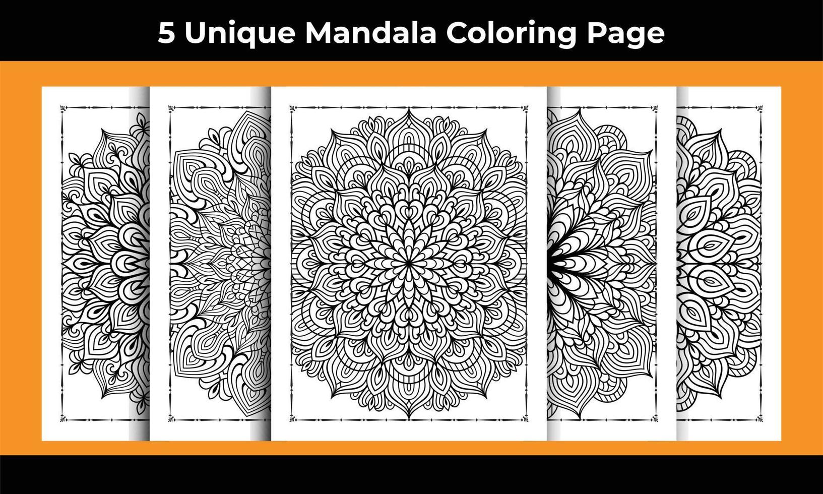 mandala colorazione pagina interno fascio vettore