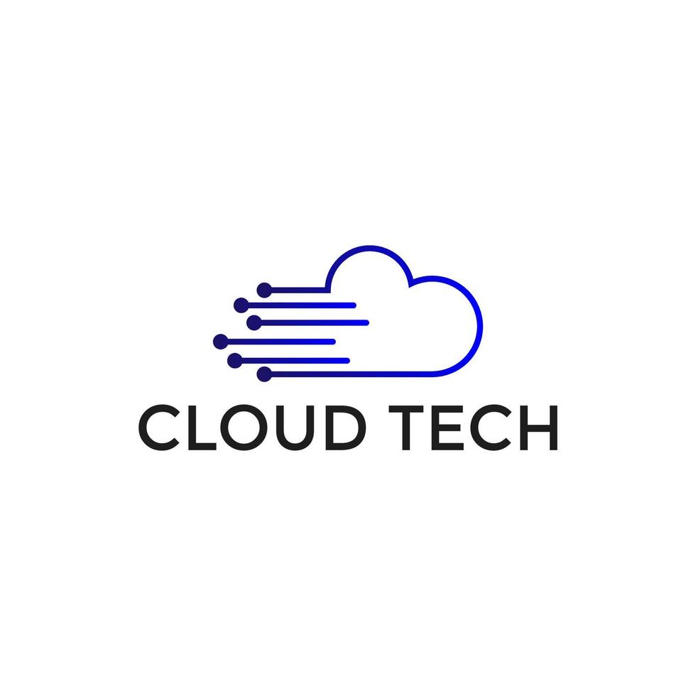 creativo nube tecnologia logo design modello vettore