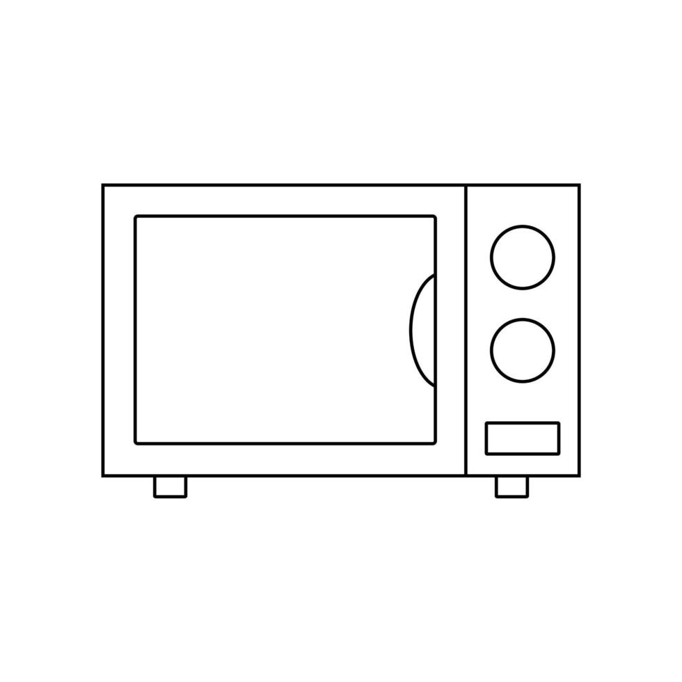 semplice microonde forno icona nel un' linea stile. vettore cucina elemento isolato su un' bianca sfondo