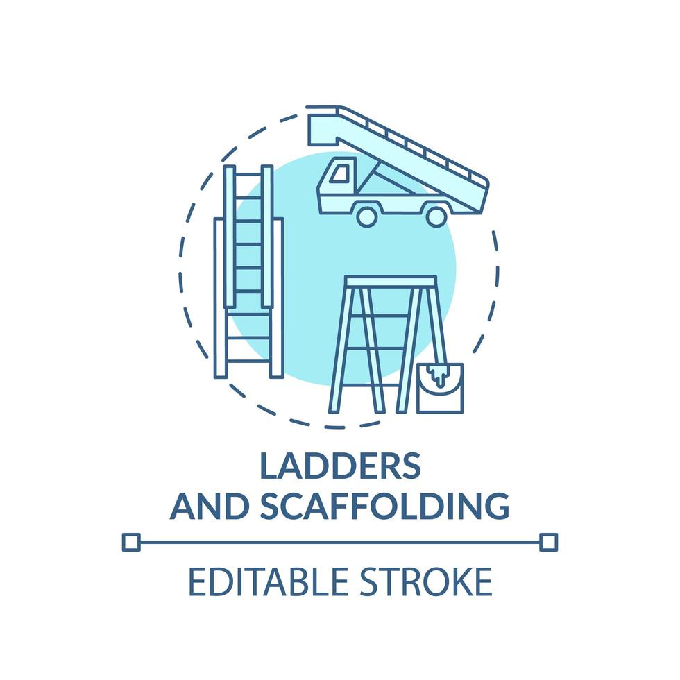 icona del concetto di scale e ponteggi vettore