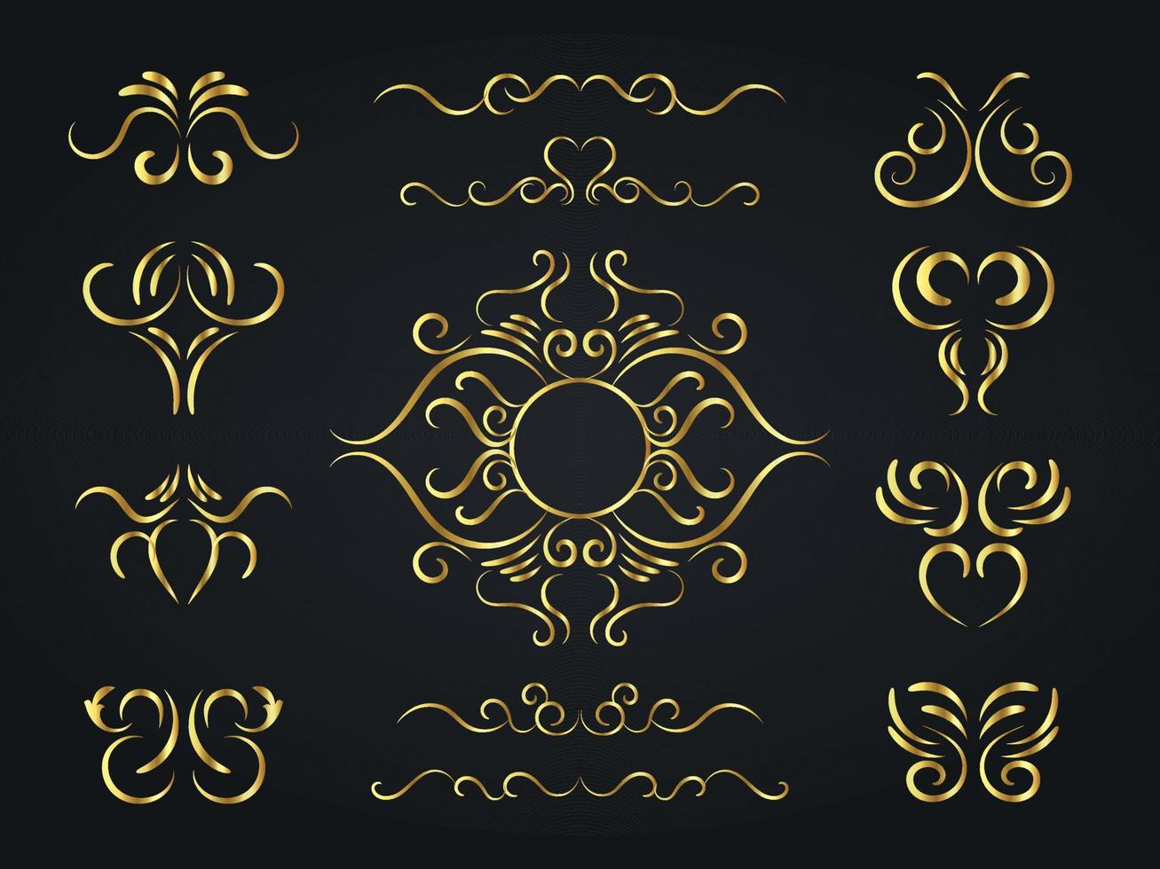 collezione impostato di etichetta ornamento vettore illustrazione, calligrafico nozze ornamento collezione