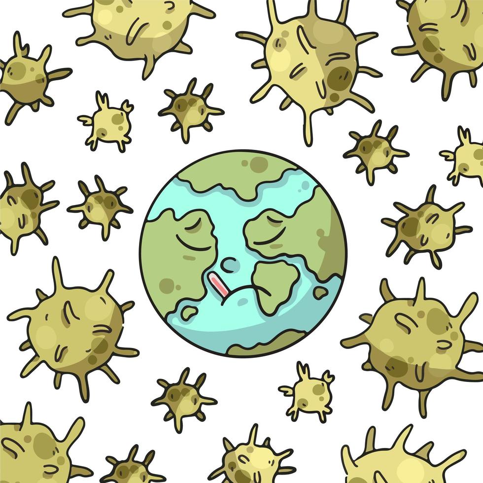 mondo terrestre a rischio coronavirus covid-19 vettore