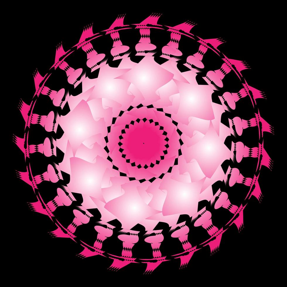 ornamento del cerchio frattale rosa vettore