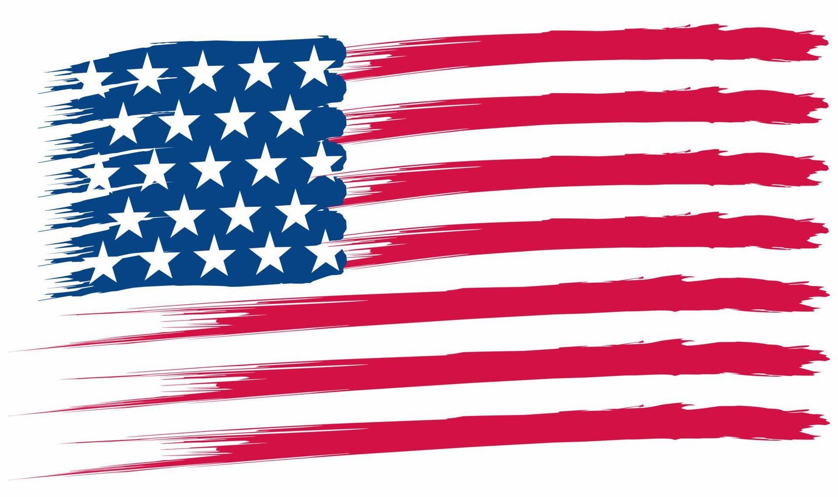 spazzola Stati Uniti d'America bandiera isolato su bianca sfondo vettore