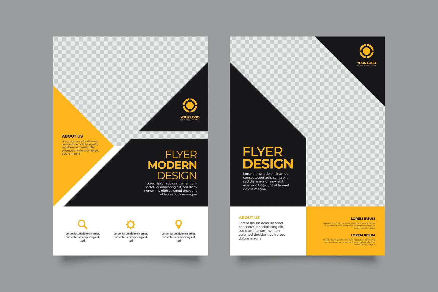 modello di business design flyer due schemi vettore