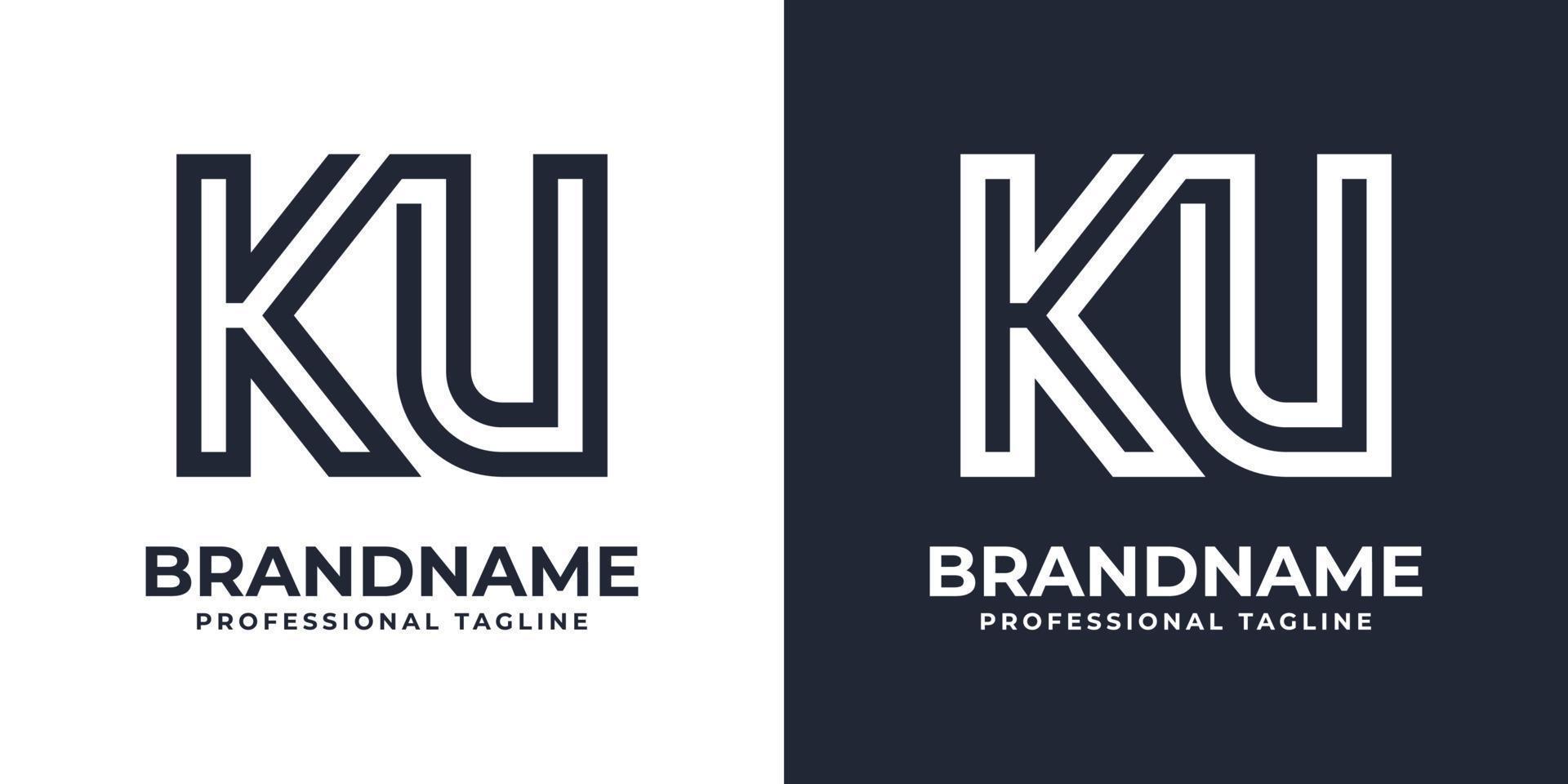 semplice ku monogramma logo, adatto per qualunque attività commerciale con ku o UK iniziale. vettore