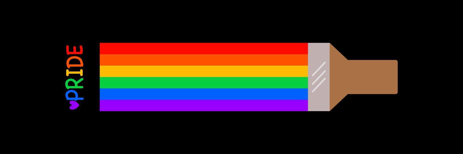 spazzola pittura arcobaleno colori orgoglio simbolo su il nero sfondo vettore