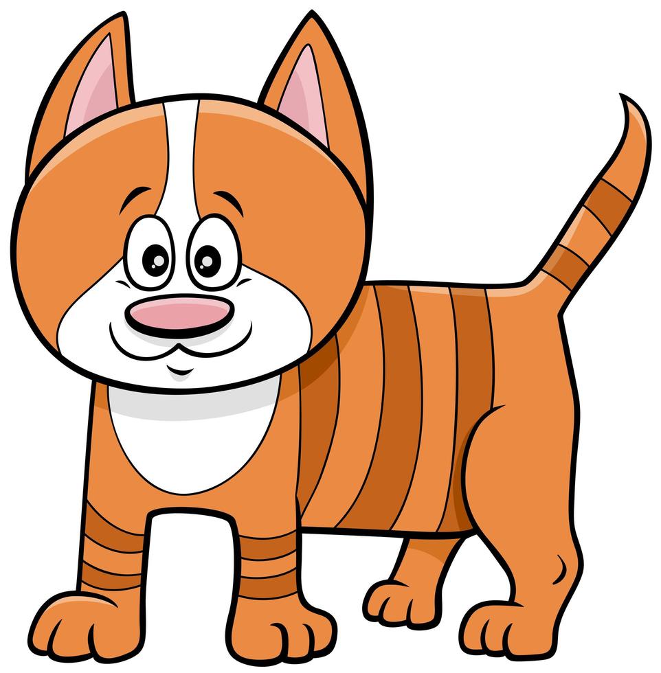 simpatico gattino personaggio dei cartoni animati animale vettore