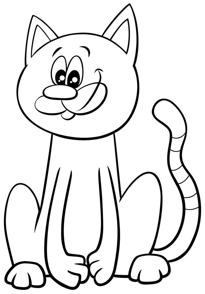 pagina del libro a colori personaggio dei fumetti gatto o gattino vettore