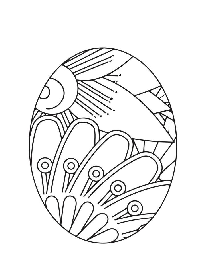 Pasqua uovo mandala colorazione pagine vettore