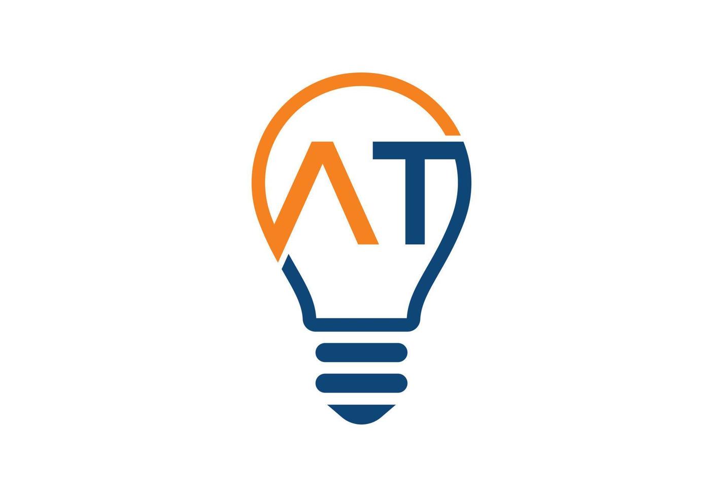 creativo lampadina logo con lettera, vettore design concetto