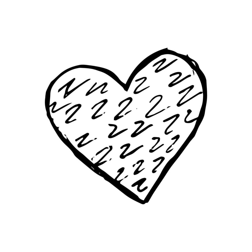 schizzo scarabocchiare cuore. mano disegnato matita scarabocchiare cuori. vettore illustrazione