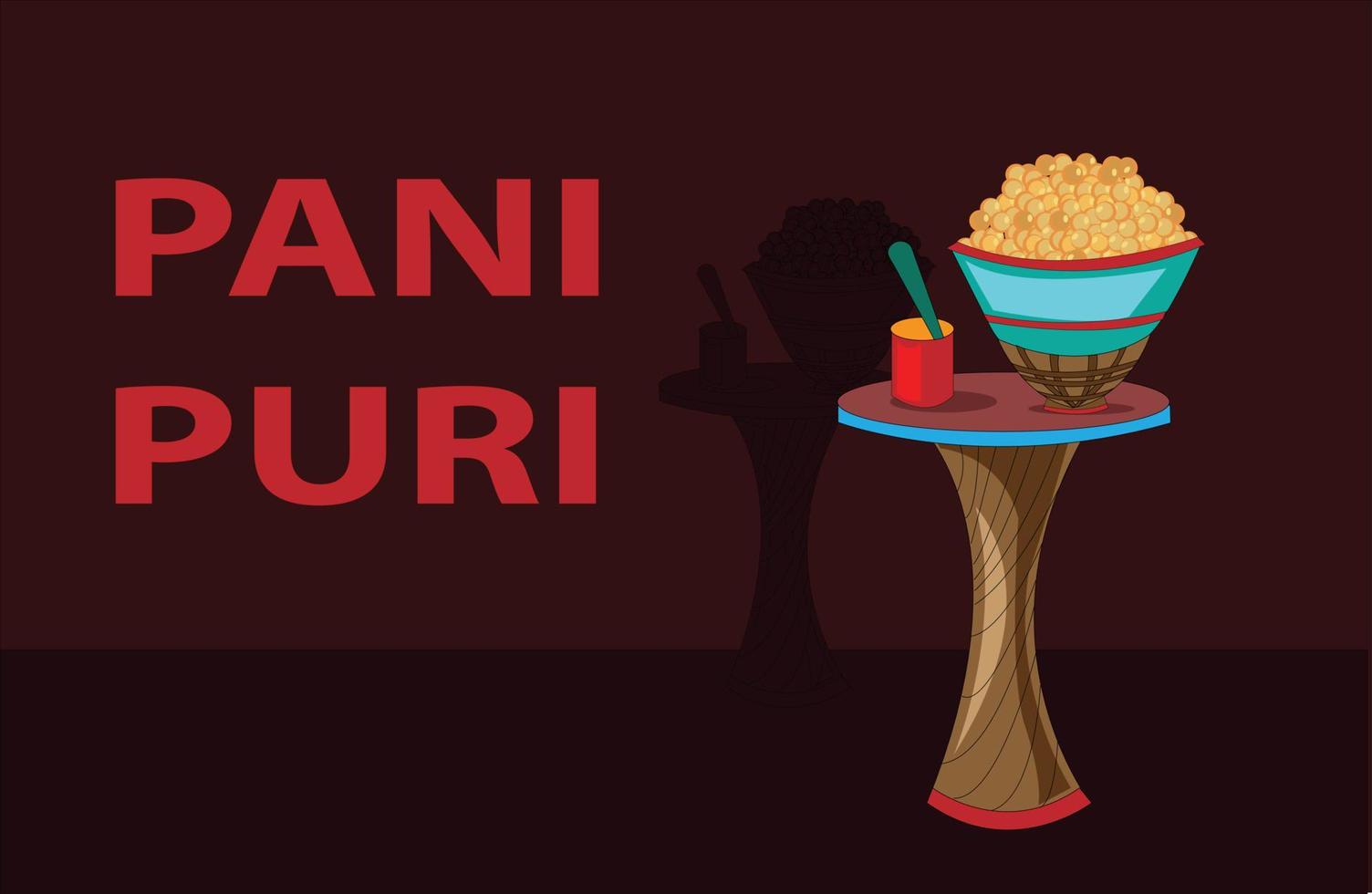 indiano pani puri Gol gappa che rappresentano cibo strada vettore