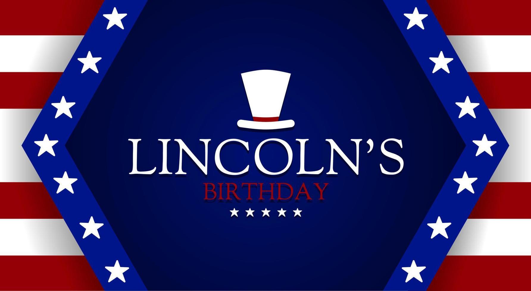 di lincoln compleanno scritta. vettore illustrazione. adatto per manifesto, striscioni, sfondo e saluto carta.