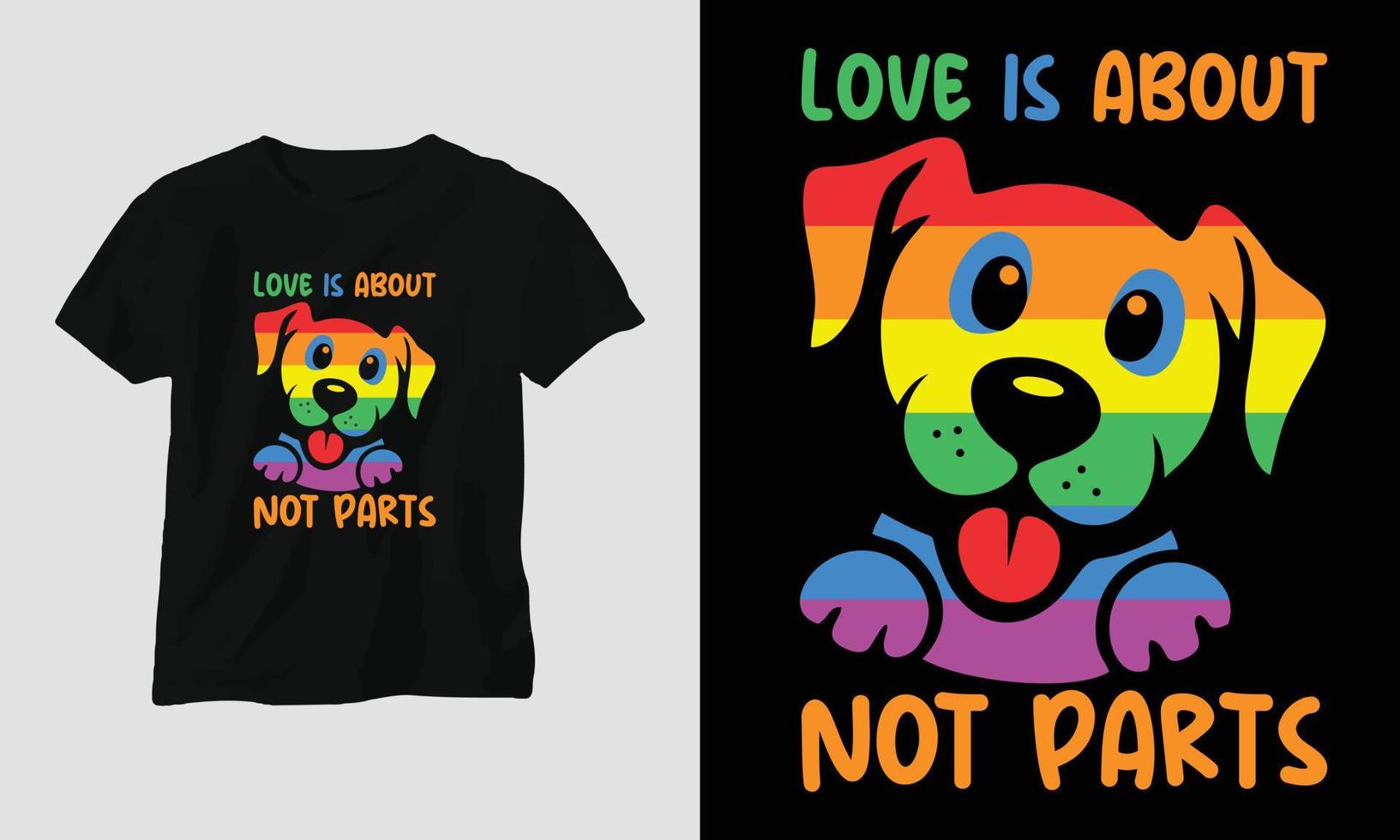 amore è di cuori non parti - lgbt maglietta e abbigliamento design. vettore Stampa, tipografia, manifesto, emblema, Festival, orgoglio, coppia