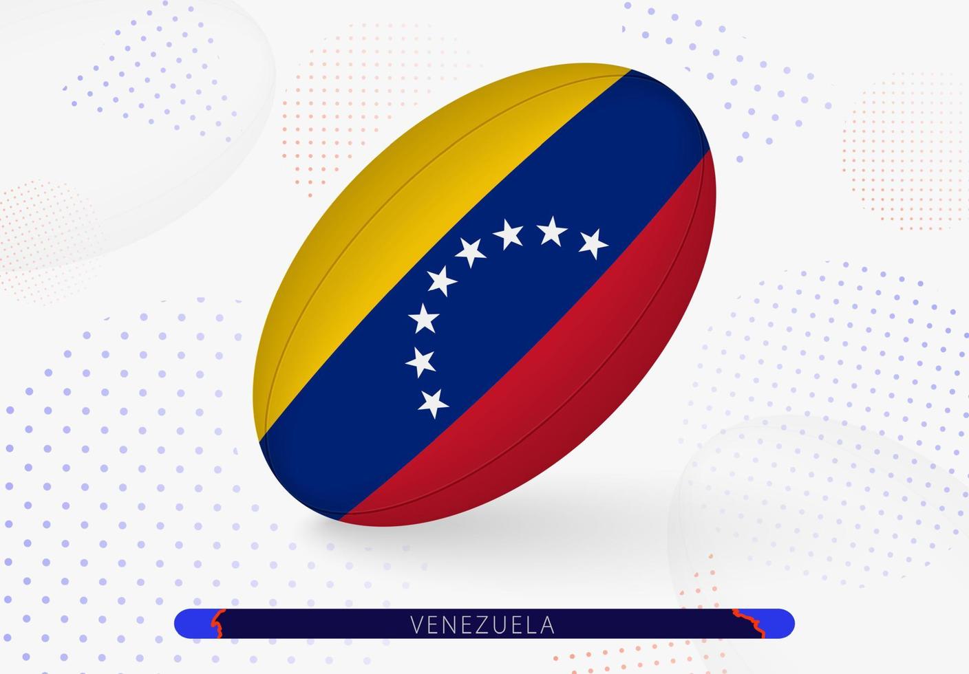 Rugby palla con il bandiera di Venezuela su esso. attrezzatura per Rugby squadra di Venezuela. vettore
