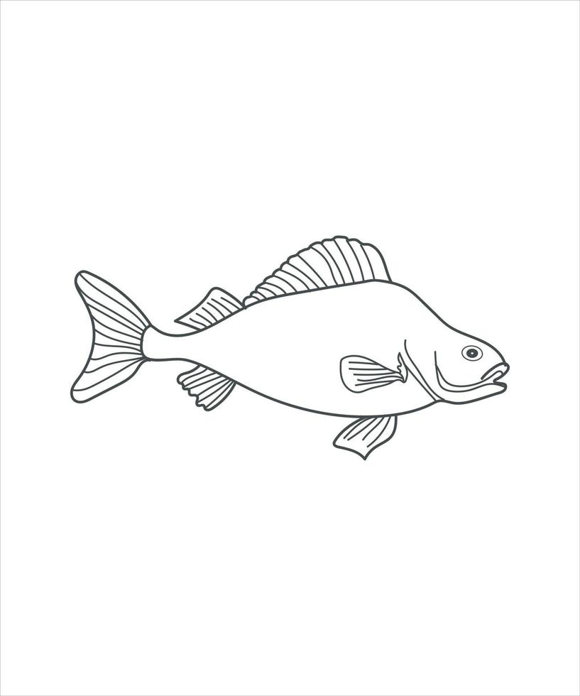 illustrazione di un' pesce linea arte su bianca vettore