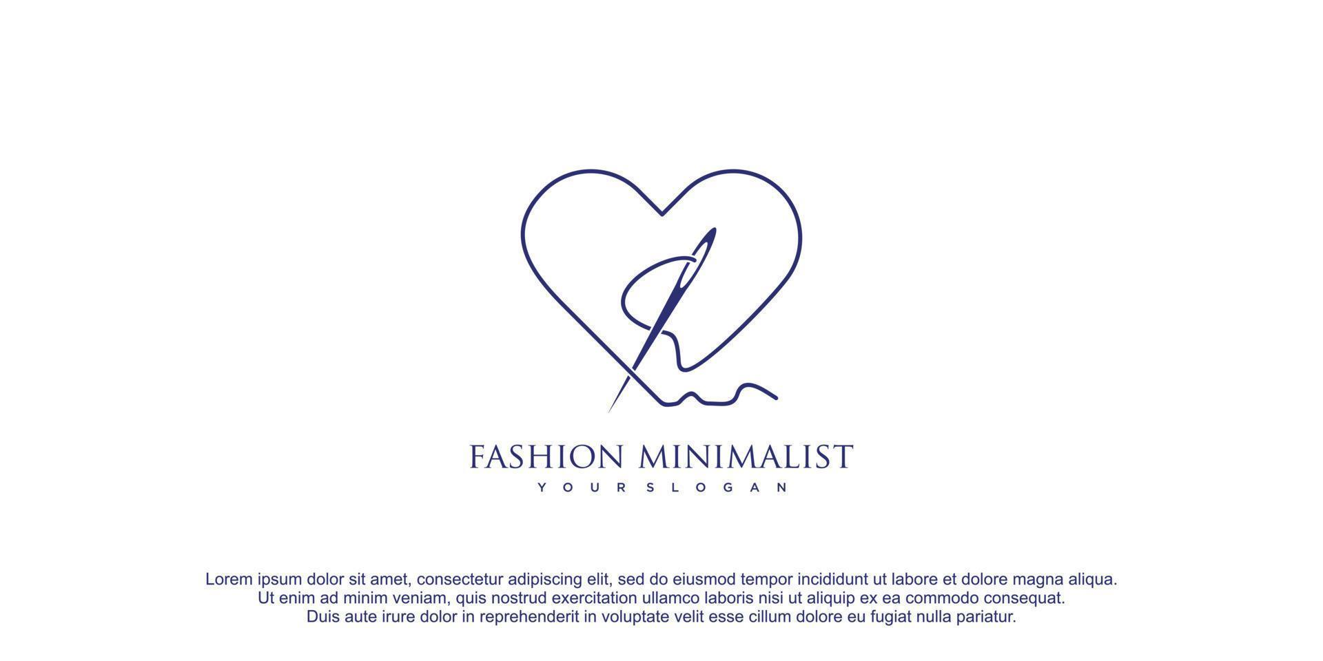 minimalista semplice taylor negozio moda logo con creativo design premio vettore