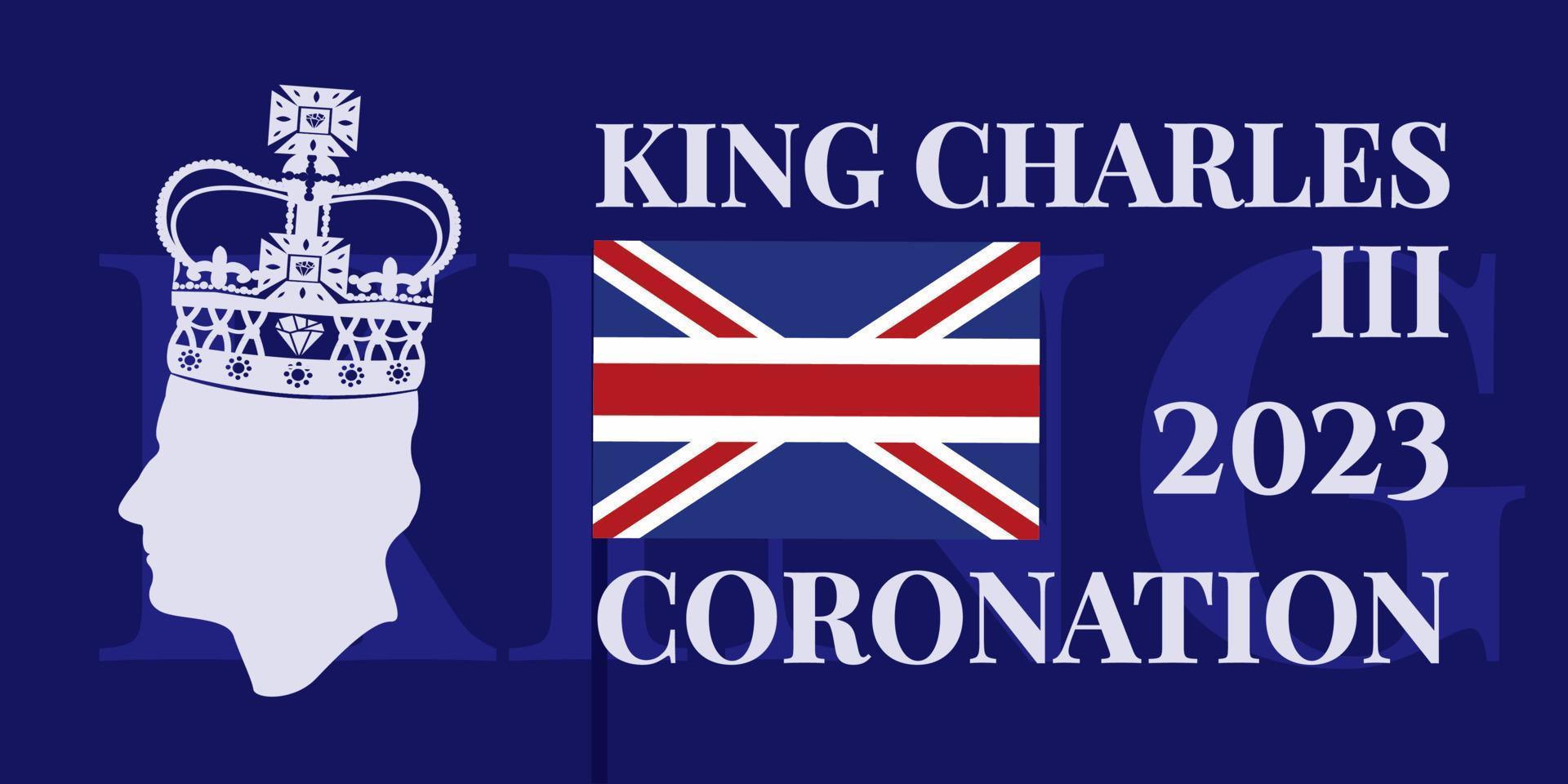 Londra, UK, 6 ° Maggio. 2023. re charles iii incoronazione charles di Galles diventa re di Inghilterra. bianca inviare, vettore