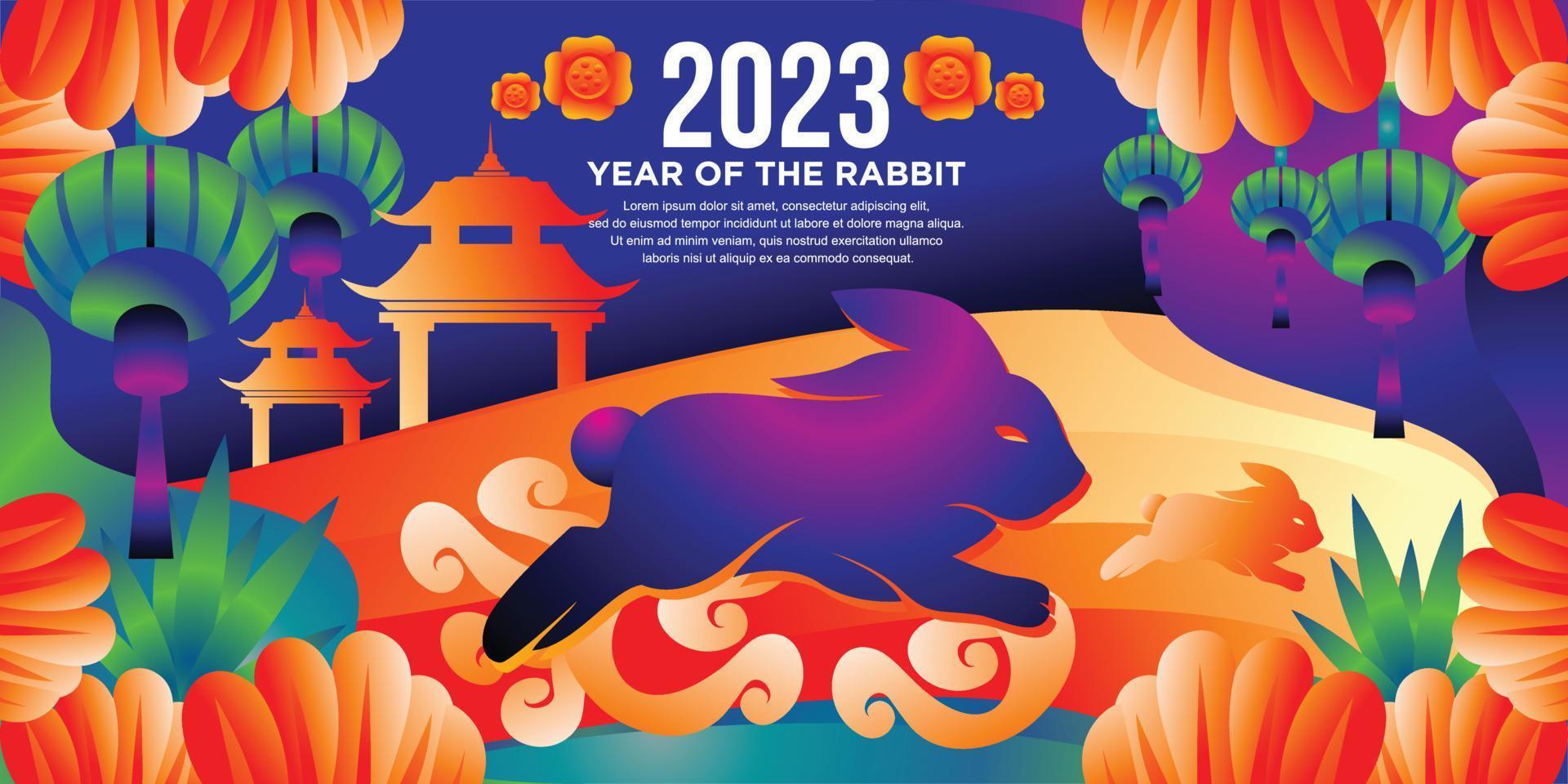 sfondo design per Cinese nuovo anno con moderno pop arte colori vettore