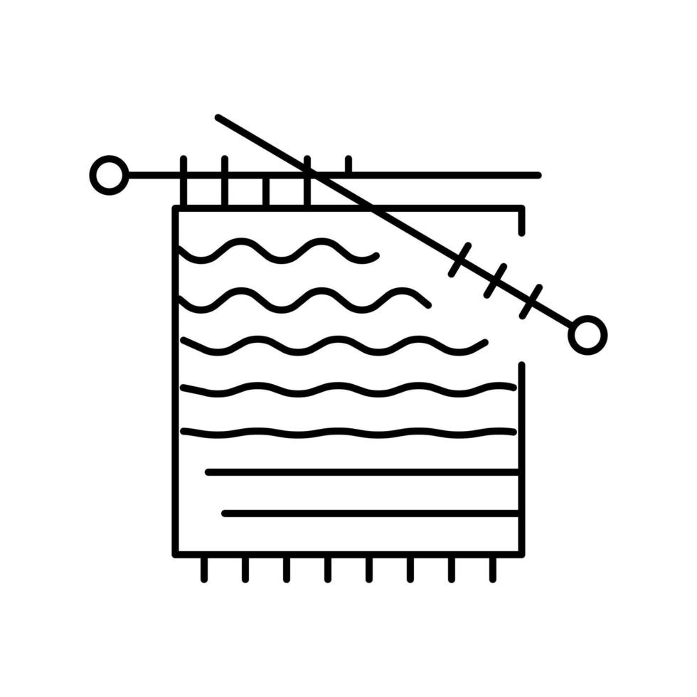 illustrazione isolata del vettore dell'icona della linea di hobby per maglieria