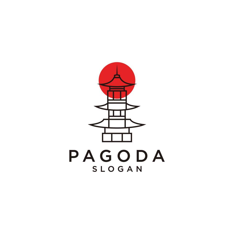 pagoda logo icona design modello piatto vettore