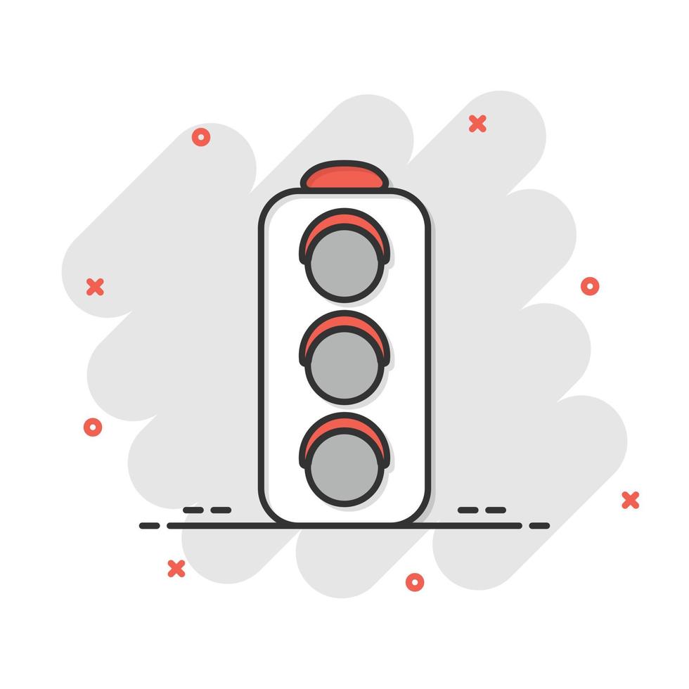 semaforo icona nel piatto stile. traffico leggero vettore illustrazione su bianca isolato sfondo. incrocio stradale attività commerciale concetto.