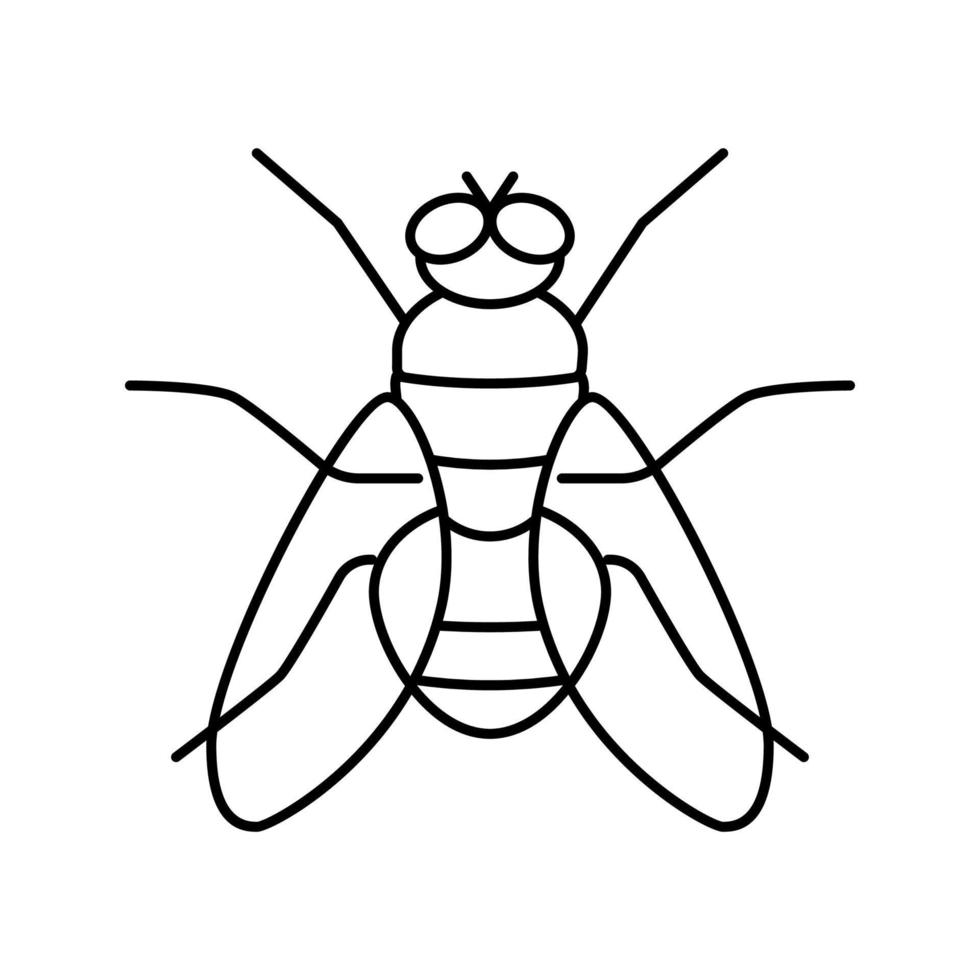 illustrazione vettoriale dell'icona della linea dell'insetto volante
