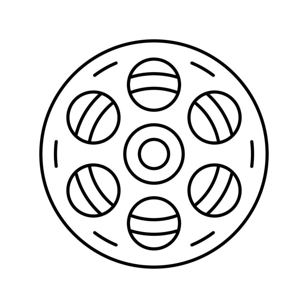 illustrazione vettoriale dell'icona della linea della bobina della pellicola