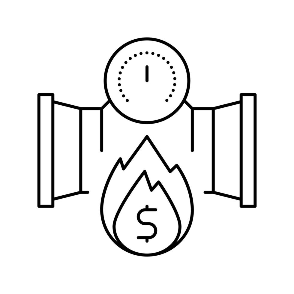illustrazione vettoriale dell'icona della linea di inflazione del patrimonio petrolifero