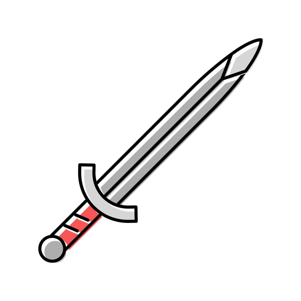 illustrazione vettoriale dell'icona del colore dell'arma della spada