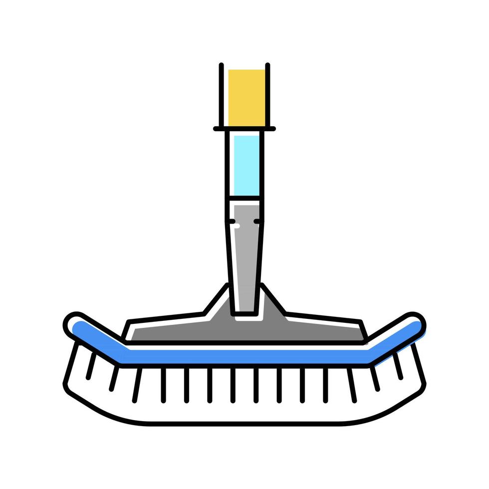 illustrazione vettoriale dell'icona del colore della spazzola della piscina a vuoto
