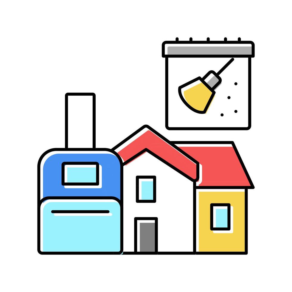 illustrazione vettoriale dell'icona del colore della pulizia della casa vacanza