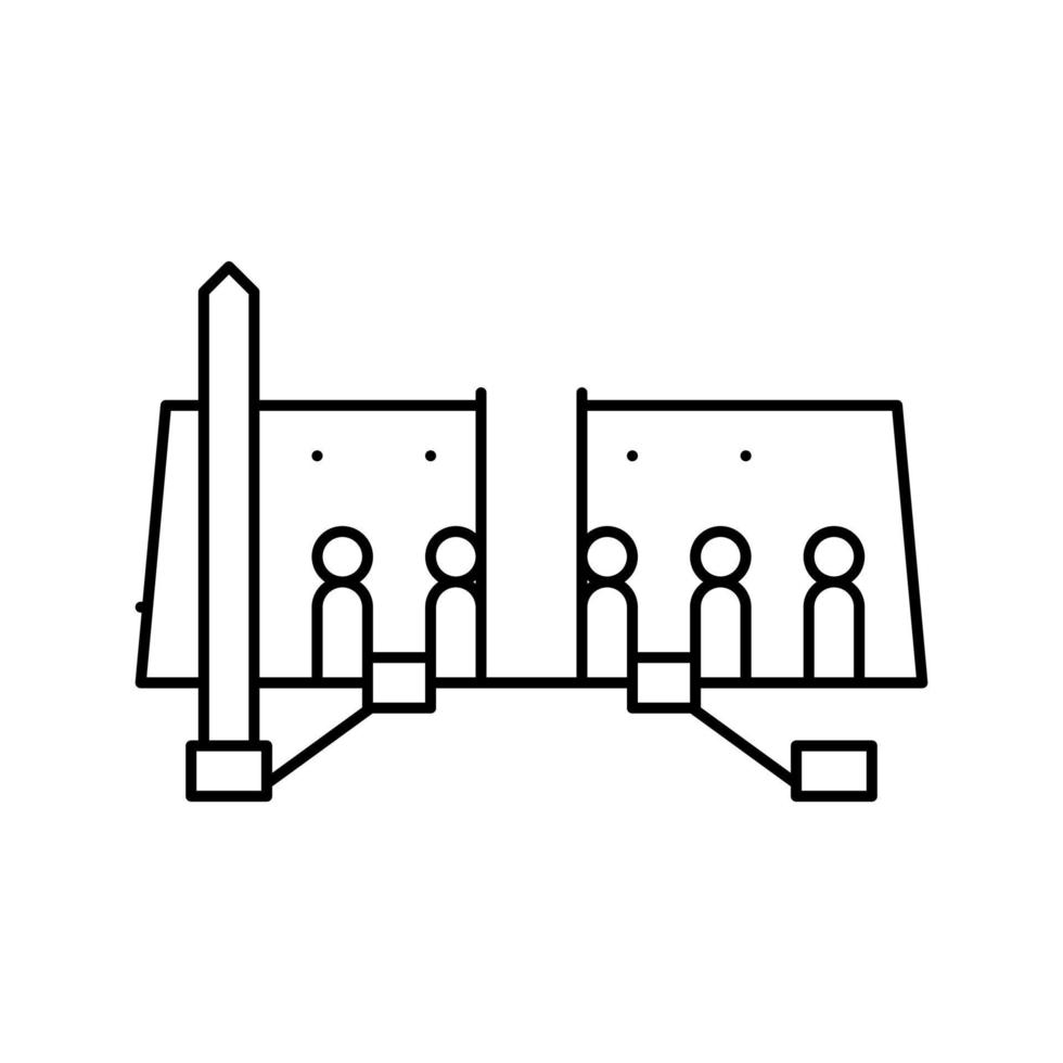 illustrazione vettoriale dell'icona della linea del tempio di luxor