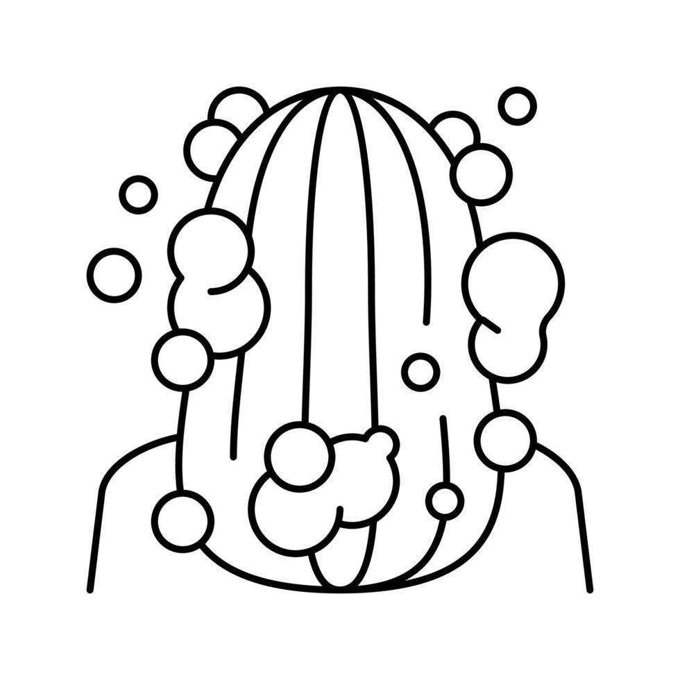 taglio di capelli con illustrazione vettoriale dell'icona della linea di lavaggio