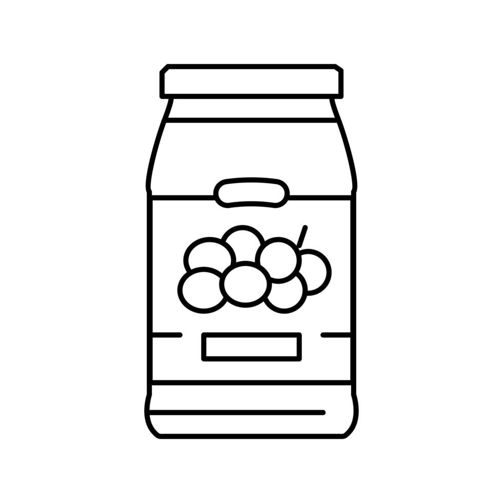 marmellata uva linea icona vettore illustrazione