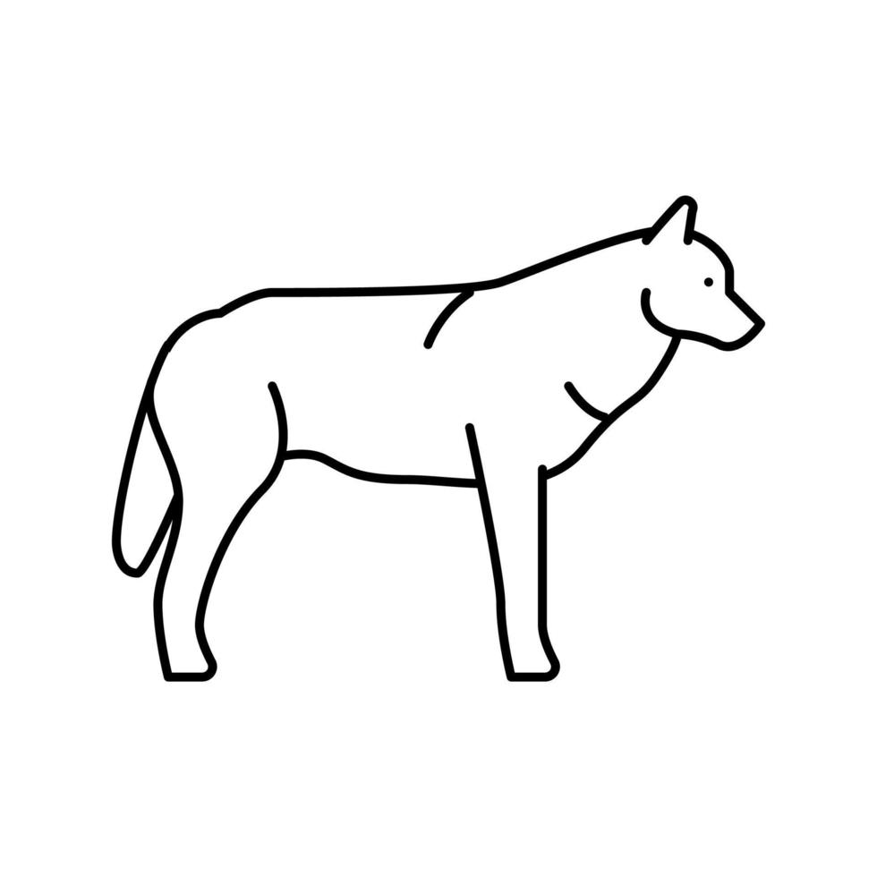 illustrazione vettoriale dell'icona della linea dell'animale selvatico del lupo