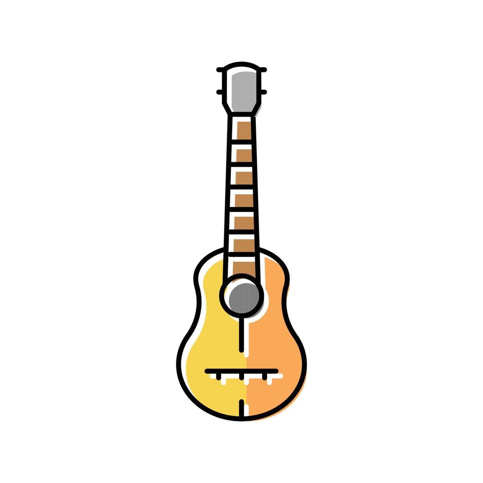 illustrazione vettoriale dell'icona del colore dello strumento del musicista della chitarra