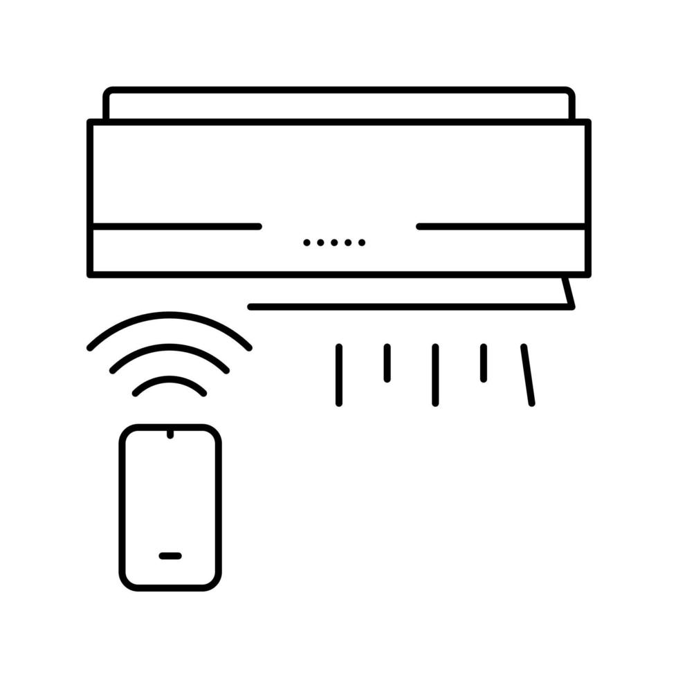 aria condizionata, illustrazione vettoriale dell'icona della linea del sistema di climatizzazione