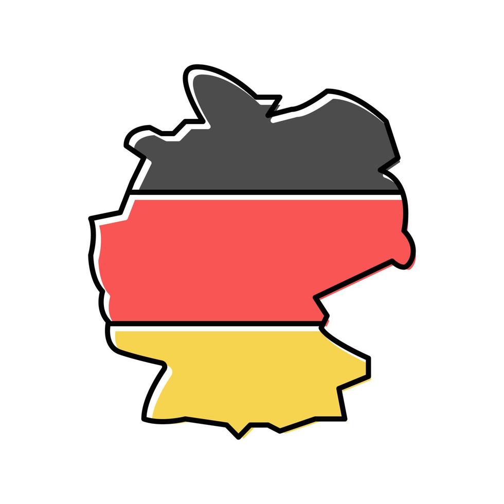 Germania nazione carta geografica bandiera colore icona vettore illustrazione