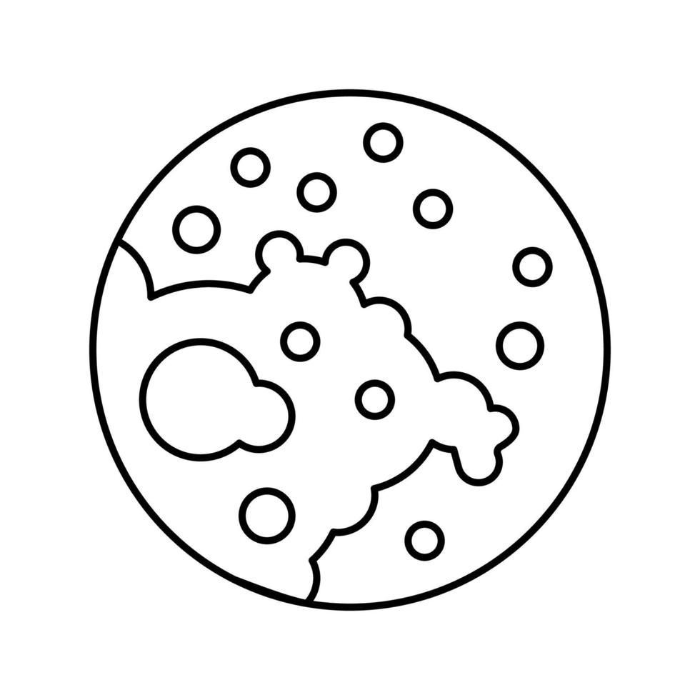 illustrazione vettoriale dell'icona della linea della malattia della pelle della dermatite atopica