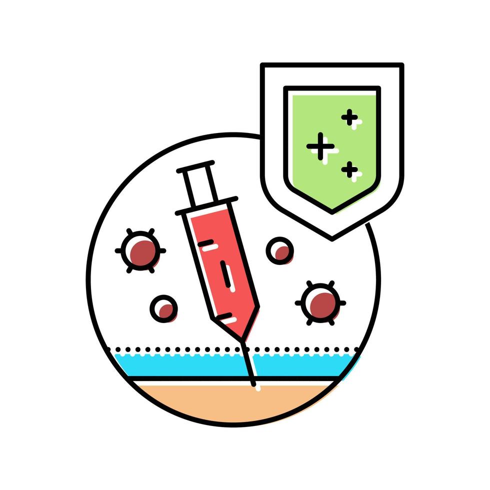 illustrazione vettoriale dell'icona del colore dell'immunità attiva