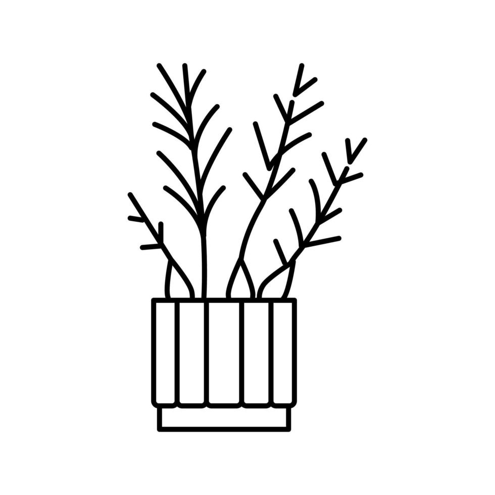 pianta della casa nell'illustrazione di vettore dell'icona della linea del vaso