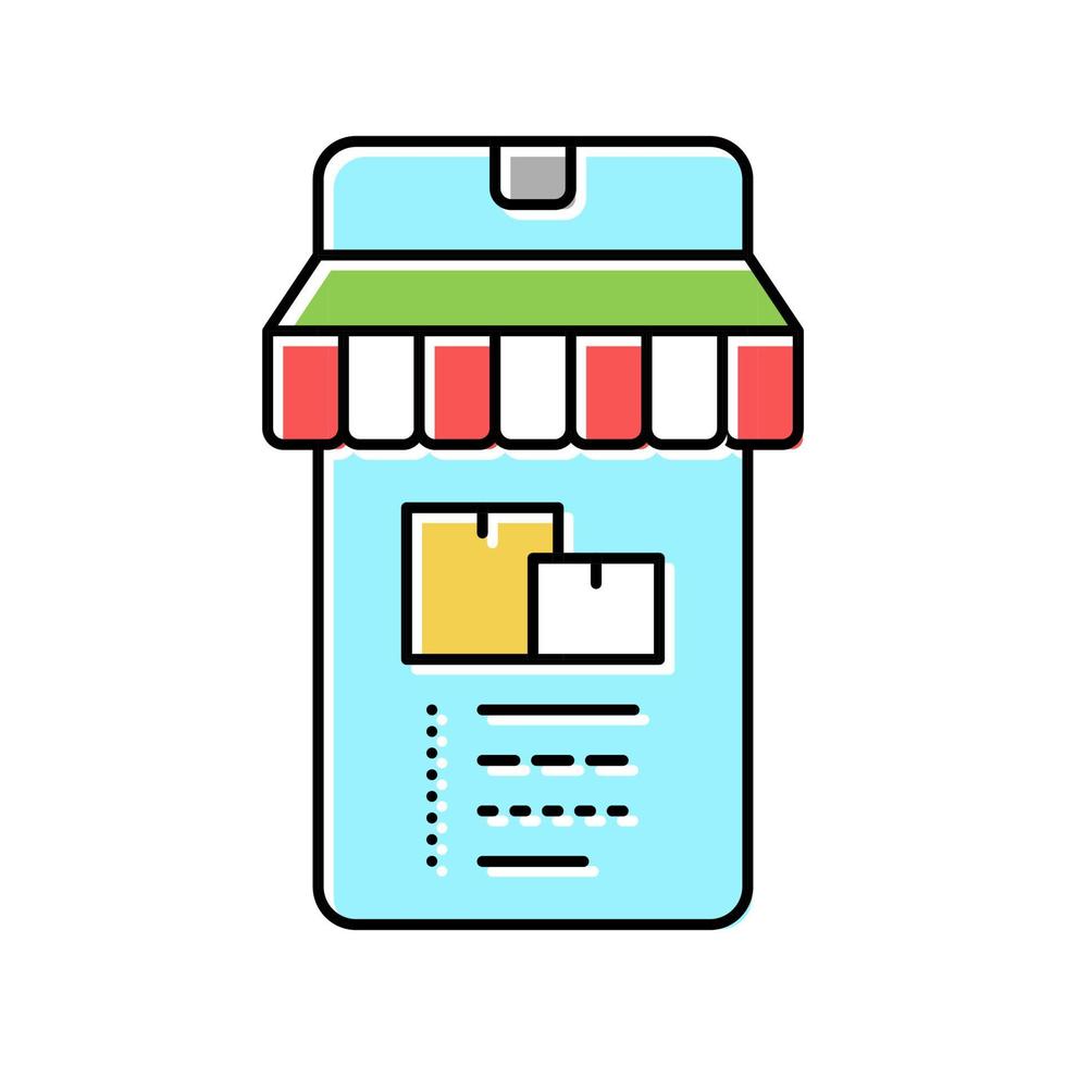 illustrazione vettoriale dell'icona del colore del reparto del negozio di consegna