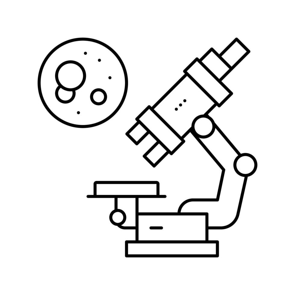 microscopio per l'illustrazione isolata del vettore dell'icona della linea di ricerca