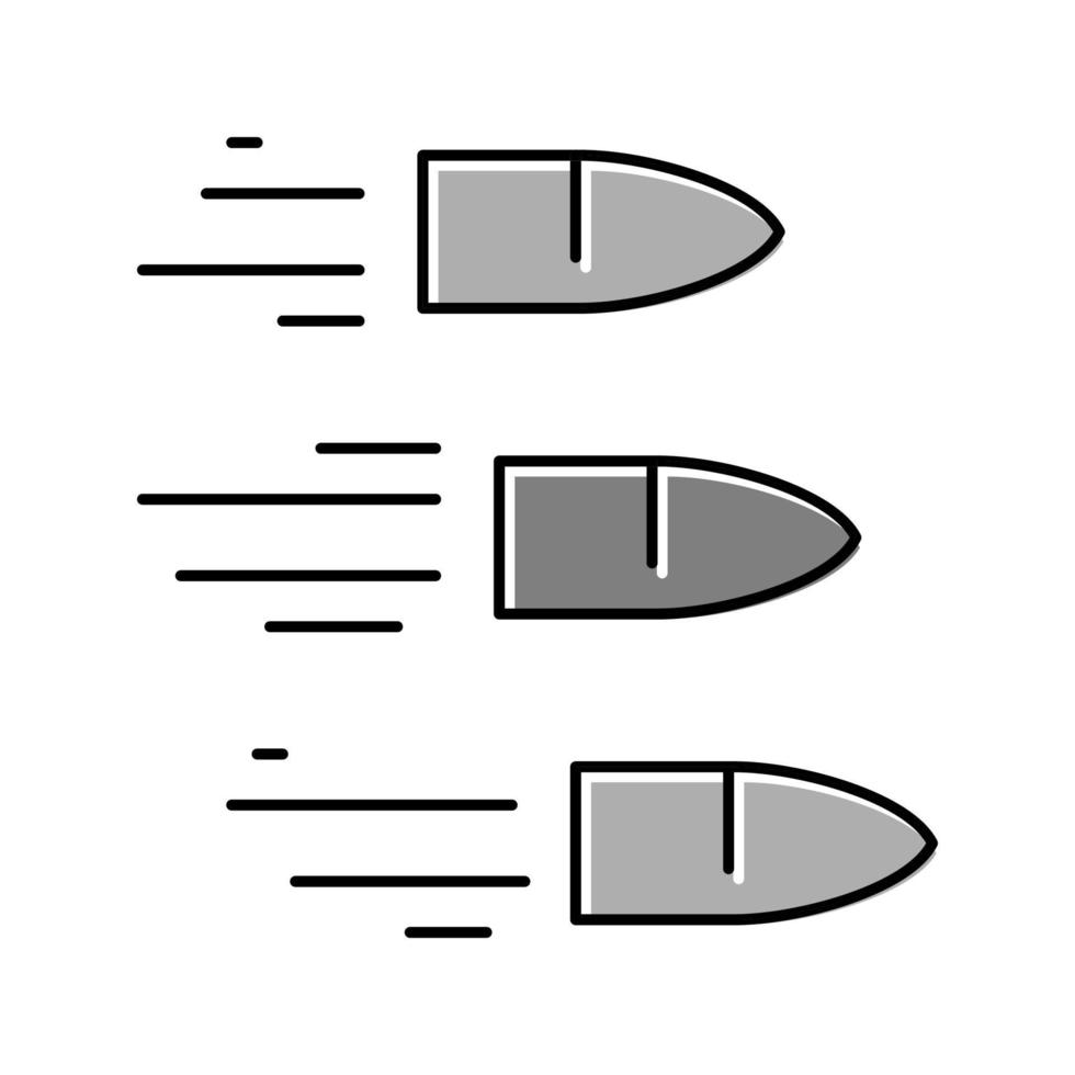 illustrazione vettoriale dell'icona del colore dei proiettili volanti